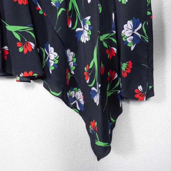 Nanette Lepore Women’s Dress Sz 8 Garden Glow Romantic Dark Floral Flutter Mini - Picture 5 of 8